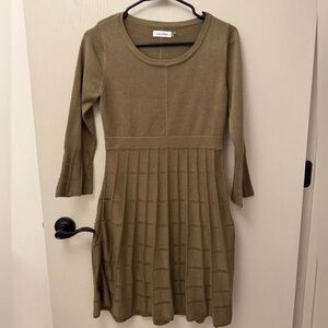 Calvin Klein Olive Green Knit Dress